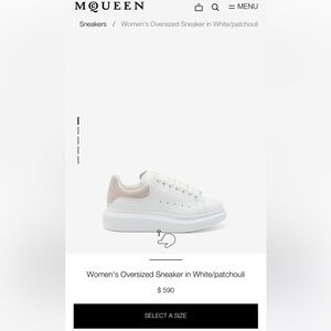 Alexander McQueen Women’s Oversized Sneaker in White/patchouli